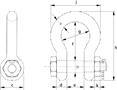 G-4163BG Green Pin Bow Shackles Technical Drawing